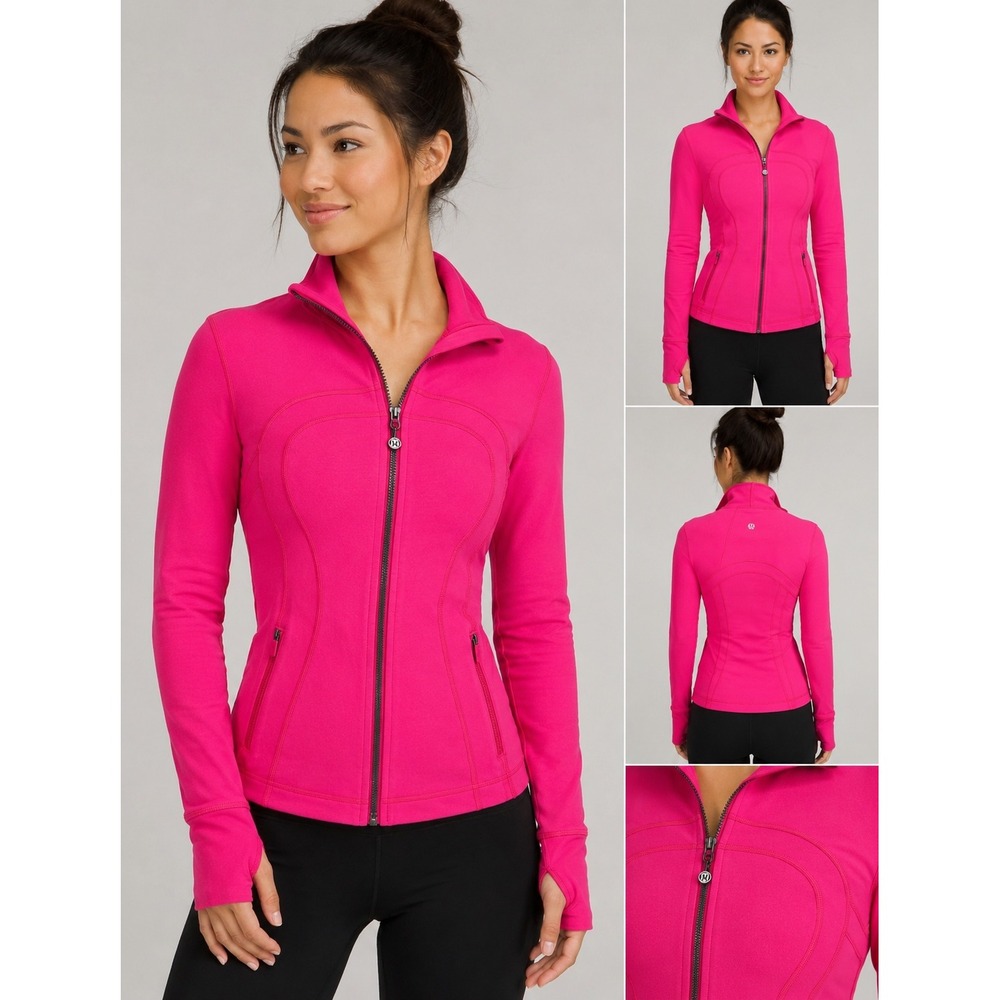 Lululemon Pink Define Jacket Full Zip Slim‎ Fit Athletic Yoga Top Size 4